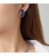 Trendy Blauwe Oorclips met Zilverkleurige Rand - Fashion Accessoires