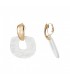 Trendy Witte Oorclips met Goudkleurig Oor Stukje - Must-Have Accessoire