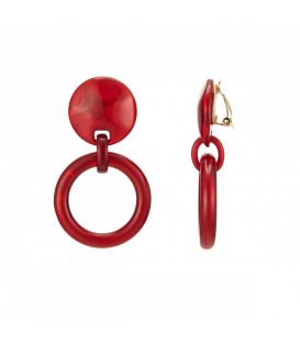 Rode Oorclips van Getinte Hars - Stijlvolle Accessoires voor Dames