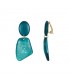 Turquoise oorclips met een resin hanger
