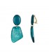 Turquoise oorclips met een resin hanger