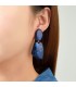 Turquoise oorclips met een resin hanger