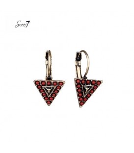 Rode Driehoekige Oorhangers - Trendy Mode-Accessoire