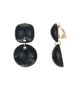 Stijlvolle Zwarte Oorclips met Hanger - Elegante Accessoires