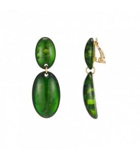 : Groene Oorclips met Hanger van Resin - Trendy Accessoires Online Kopen