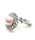 Trendy Strass Oorclips met Roze Parel - Elegante Mode Must-have