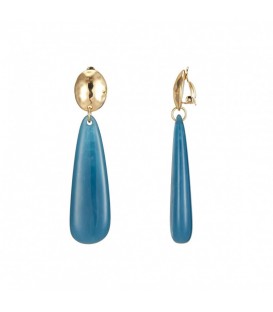 Blauwe Oorclips met Goud - Perfecte Modeaccessoire voor Elke Outfit