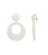 Elegante Witte Oorclips met Hars Hanger - Must-have Fashion Accessoire