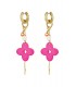 Goudkleurige Oorhangers met Roze Bloem - Must-have Mode Accessoires