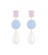 Blauwe Oorhangers met Roze Accenten - Shop Trendy Sieraden Online