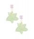 Groene Bloemen Oorhangers met roze | Must-have Mode Accessoire