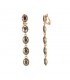 Taupe kleurige oorclips met glas steentjes in goudkleurige setting