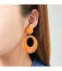 Donker blauwe oorclips met hars hoepels