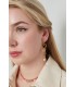 Goudkleurige oorhangers met roze kralen