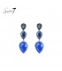 Prachtige blauwe oorhangers met glas steentjes