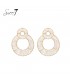 Beige oorhangers met een goudkleurige rand