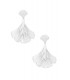 Elegante zilverkleurige oorhangers met een groot blad