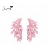 Roze oorhangers met glas steentjes