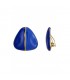 Blauwe oorclips in drie hoeks vorm