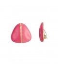 Roze oorclips in drie hoeks vorm