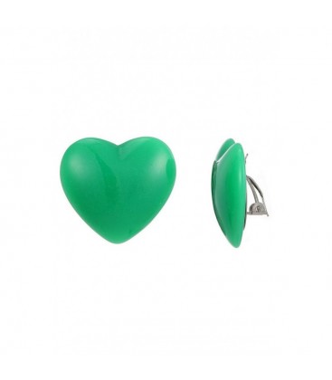 Oorclips groen in de vorm van een hart