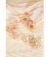 Oranje bloemen oorhangers van raffia