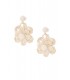 Gebroken witte bloemen oorhangers van raffia