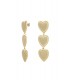 Beige harten oorhangers met een goudkleurige rand