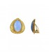 Oorclips goudkleurig ingelegd met blauw parelmoer