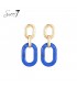 Oorhangers blauw met een goudkleurig element