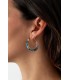 Goudkleurige oorringen met blauwe glass steentjes