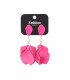 Fuchsia roze oorhangers met mooie hangertjes en een wit kraaltje