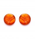 Oranje ronde oorclips van resin