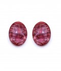 Roze gekleurde ovale oorclips van resin