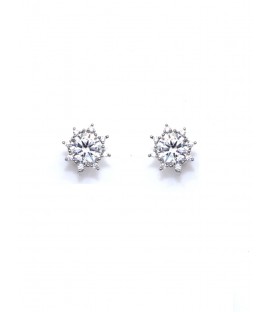 Oorclips met Zirconia steen in zilverkleur zetting