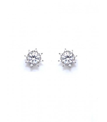 Oorclips met Zirconia steen in zilverkleur zetting