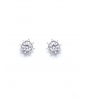 Oorclips met Zirconia steen in zilverkleur zetting
