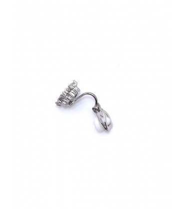 Oorclips met Zirconia steen in zilverkleur zetting