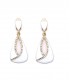Oorclips wit met een heldere strass stenen rand in het midden