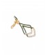 Groene oorclips met een dubbele hanger en helder stass steentjes
