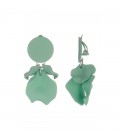 Turquoise oorclips met mooie hangertjes
