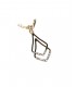 Oorclips zwart met een dubbele hanger en stras steentjes
