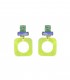 Groene oorclips met glas steentjes