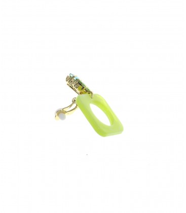 Groene oorclips met glas steentjes