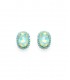 Oorclips Met zeegroene strass rand en helder groene steen