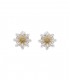 Witte bloemen oorclips met een goudkleurige kern