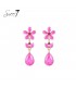 Fuchsia roze oorhangers met glas steentjes