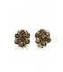 Geelbruine strass steentjes (Swarovski) oorclips