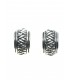 Zilverkleurige halfronde oorclips met zigzag motief