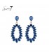 Blauwe oorhangers met een ovale vorm en glas steentjes